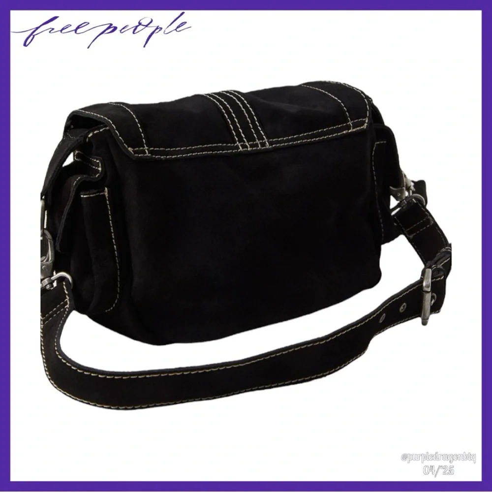 FREE PEOPLE WYLIE SUEDE SADDLE BAG NWT - Picture 3 of 6